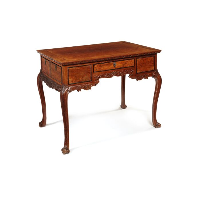 A late 18th/early 19th century Chinese Export carved huali side table. Sold for £19,220