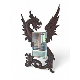 Late 19th century beechwood carved dragon mirror, in the manner of Gabriel Viardot, circa 1880