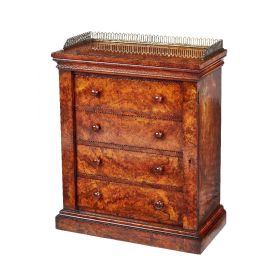 A Victorian burr walnut 'Wellington' table cabinet