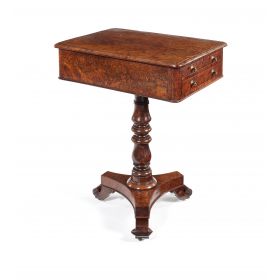 A Regency burr yew work table