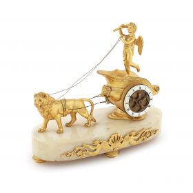 A small late 19th century French gilt bronze timepiece
