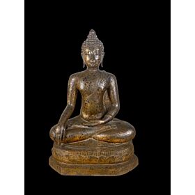 18th century Thai gilt bronze seated figure of Buddha Shakyamuni