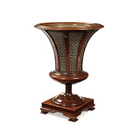 A 19th century mahogany and brass urn shaped jardiniere/waste paper bin