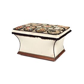 A mid 19th century mahogany needlepoint and upholstered ottoman 