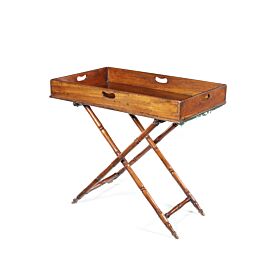 A large Victorian mahogany butler's tray on stand