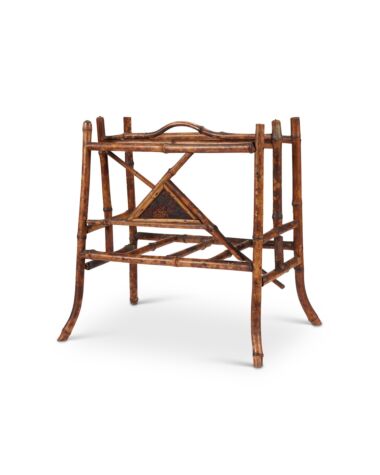 A late Victorian bamboo two-division magazine rack