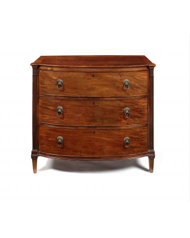 A Regency mahogany and banded bowfront chest