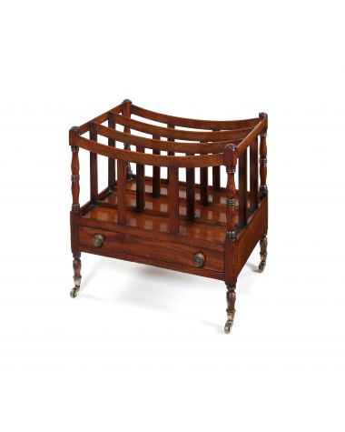 A Regency mahogany three division canterbury
