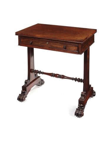 A Regency rosewood work table attributed to Gillow and retailed by Mary Wilson, London