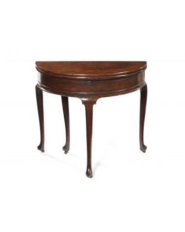 A George II mahogany demi-lune tea table