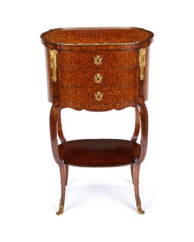 A 19th Century Parquetry Louis XV/XVI Transitional Style Side Table