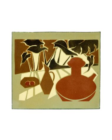 A 1960's Danish enamelled brass wall plaque