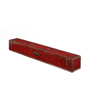 A George III tooled red and gilt leather document box