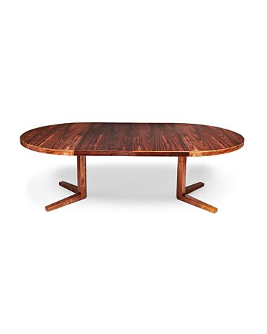 1960's rosewood extending dining table with leaves by John Mortensen for Heltborg Møbler