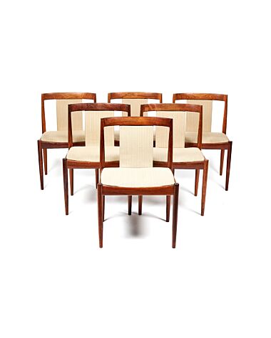 Set of six 1960's rosewood dining chairs attributed to Heltborg Møbler, Denmark