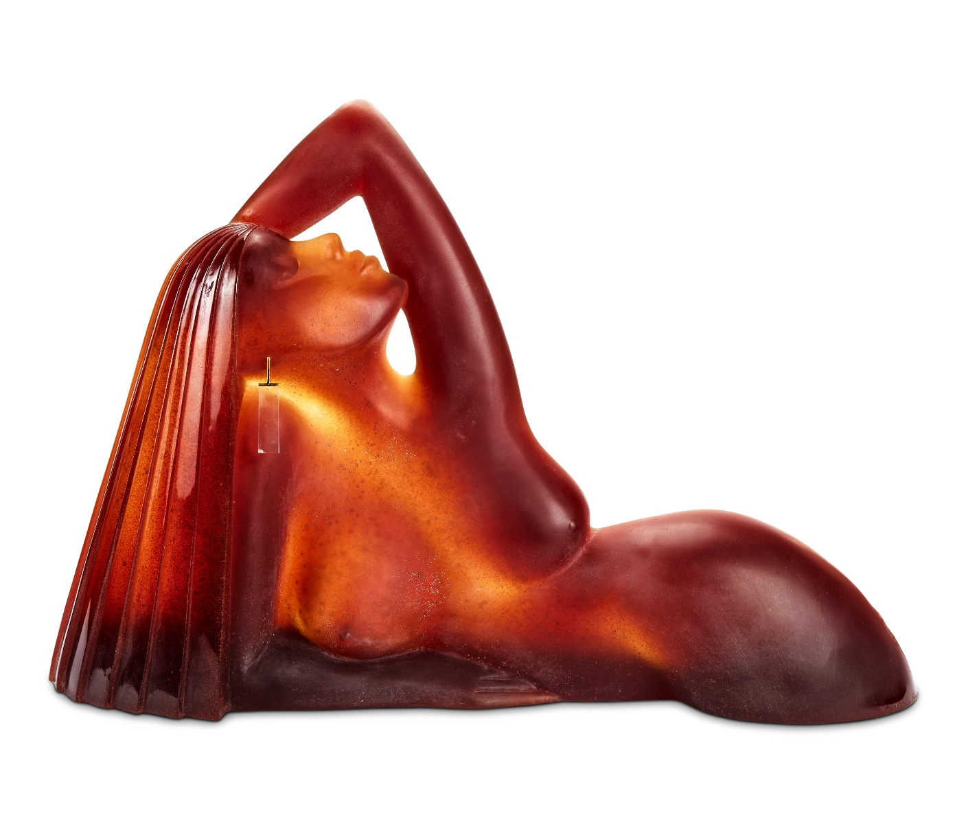 Dan Dailey for Daum: 'Le Joyau', a pâte de verre red glass sculpture 