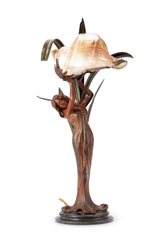Late 19thc. French Art Nouveau table lamp