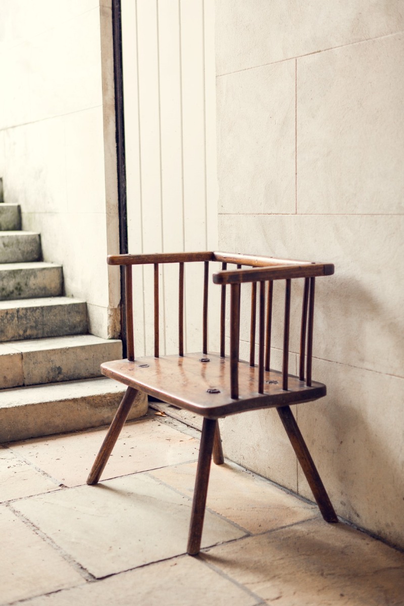 A George III ash stick-back Windsor armchair