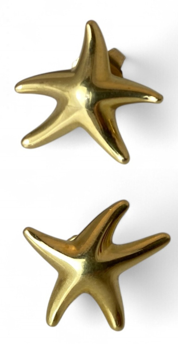Tiffany 18ct gold starfish earrings 
