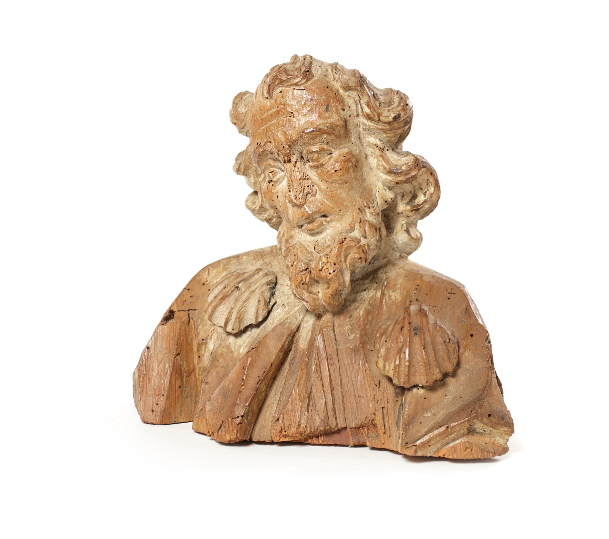 A pine bust of St James 