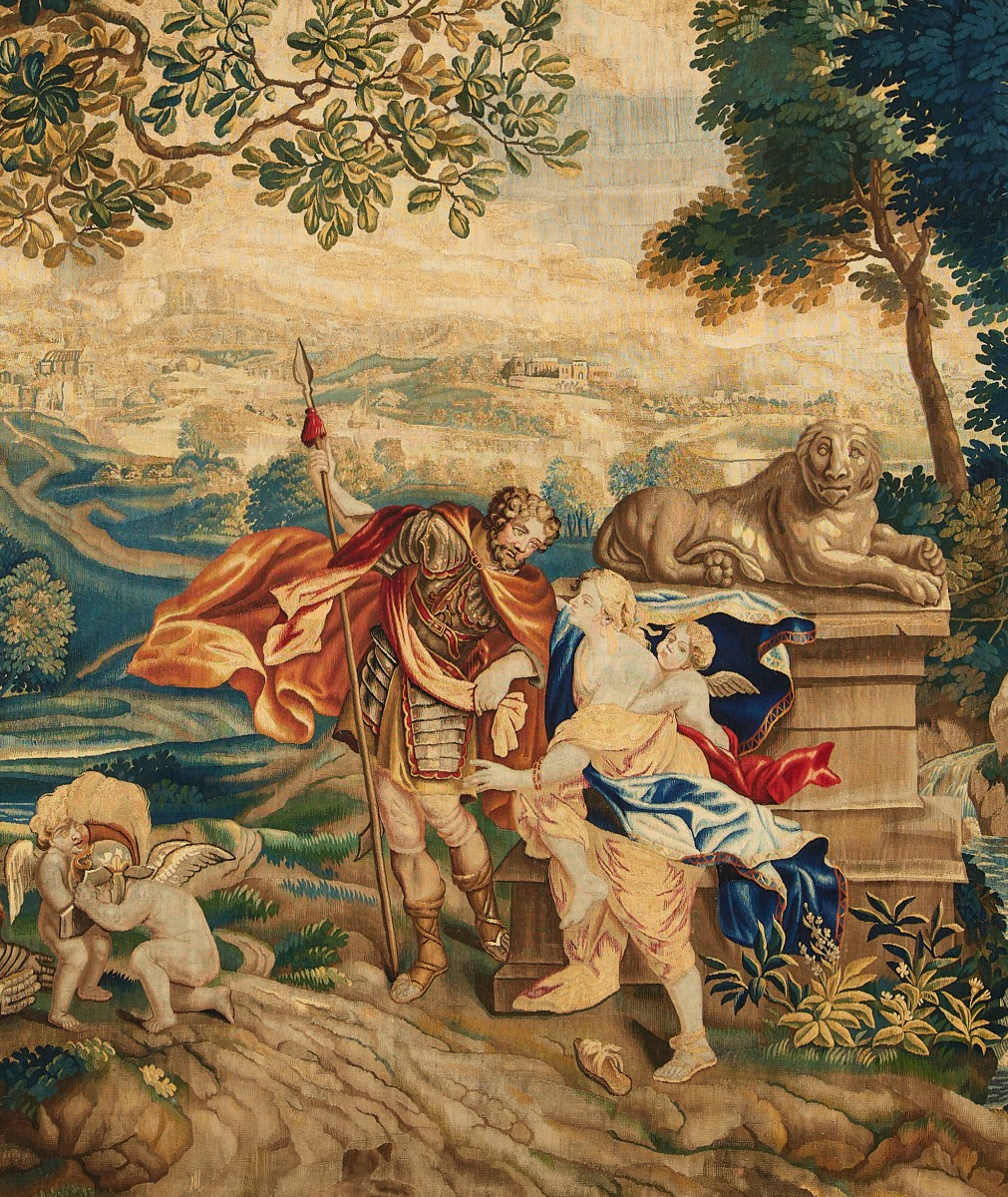 Detail, a large late 17thc. Flemish tapestry 