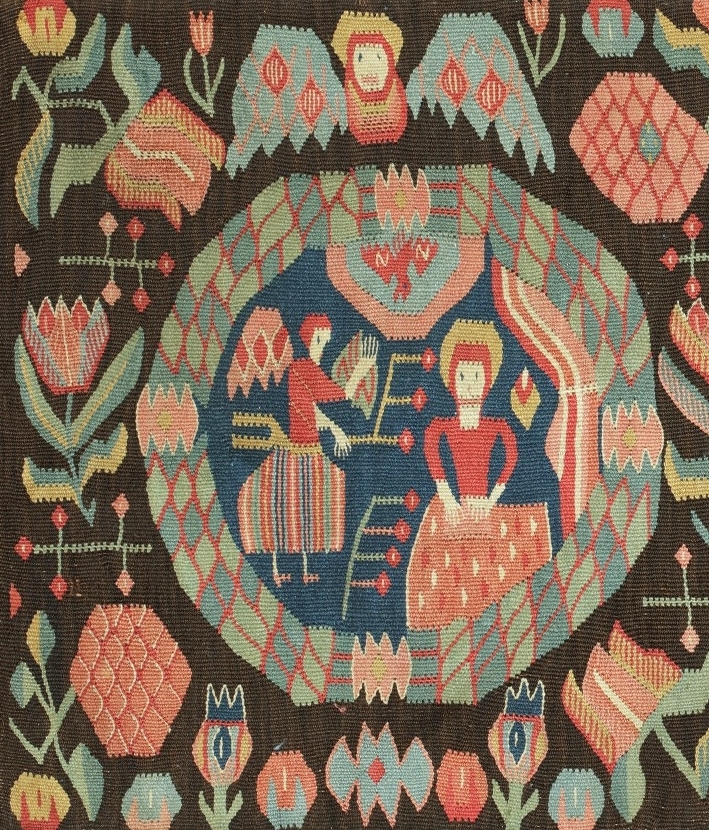 Swedish Röllakan tapestry hanging